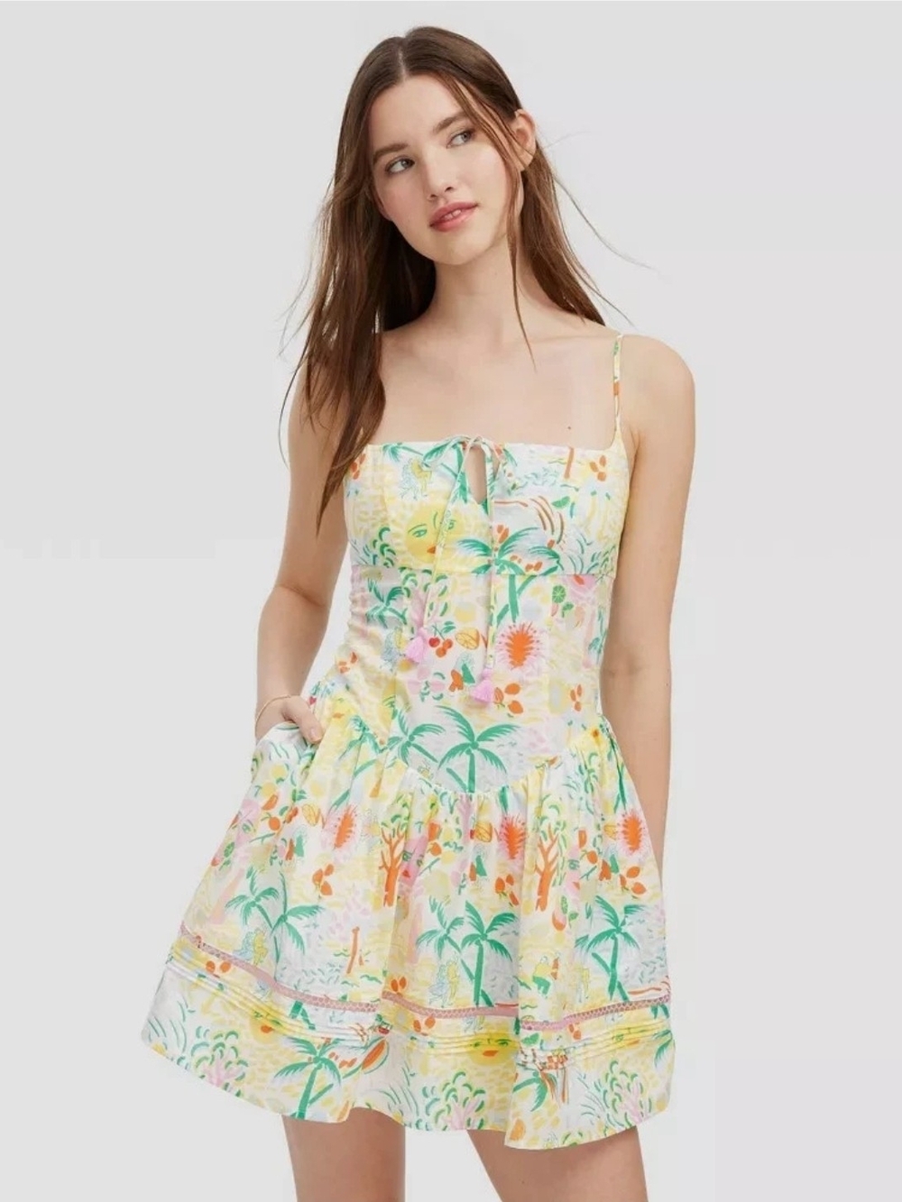 Roller Rabbit Women Vacation Drop Waist Mini Dress